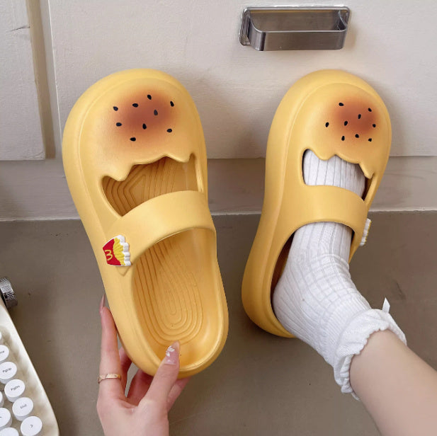 Indoor Home Thick-soled Non-slip Cartoon Closed-toe Slippers