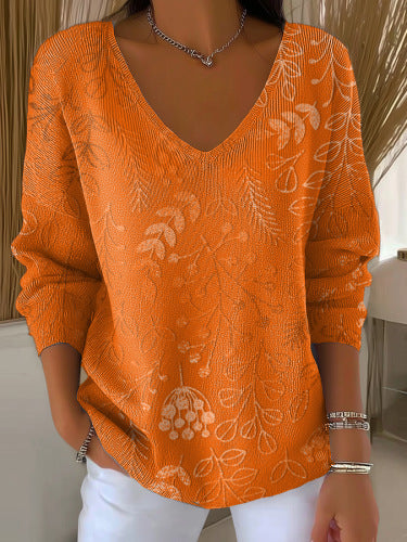 Women's V-neck Half Sleeve T-shirt Loose Ladies
