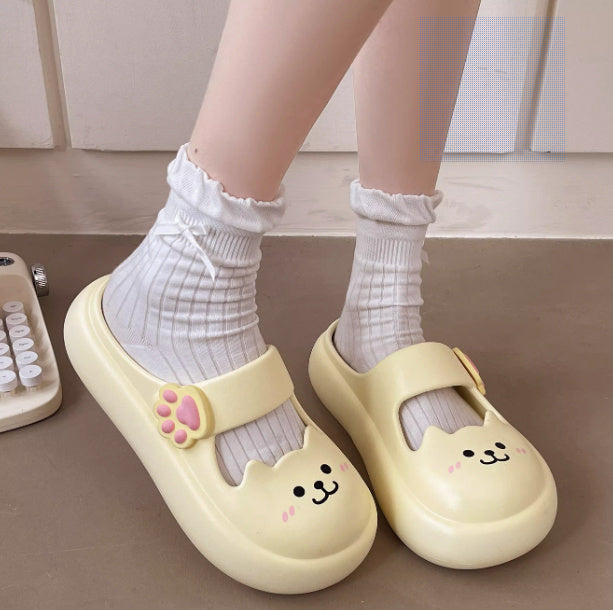 Indoor Home Thick-soled Non-slip Cartoon Closed-toe Slippers